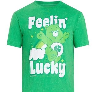 Care Bears Green 'Feelin' Lucky' Graphic Tee new with tags size large
